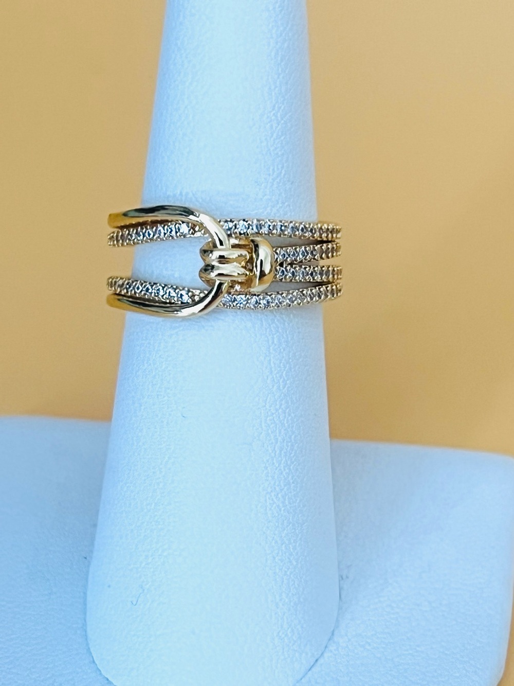 14K Gold over stainless steel Adjustable Ring